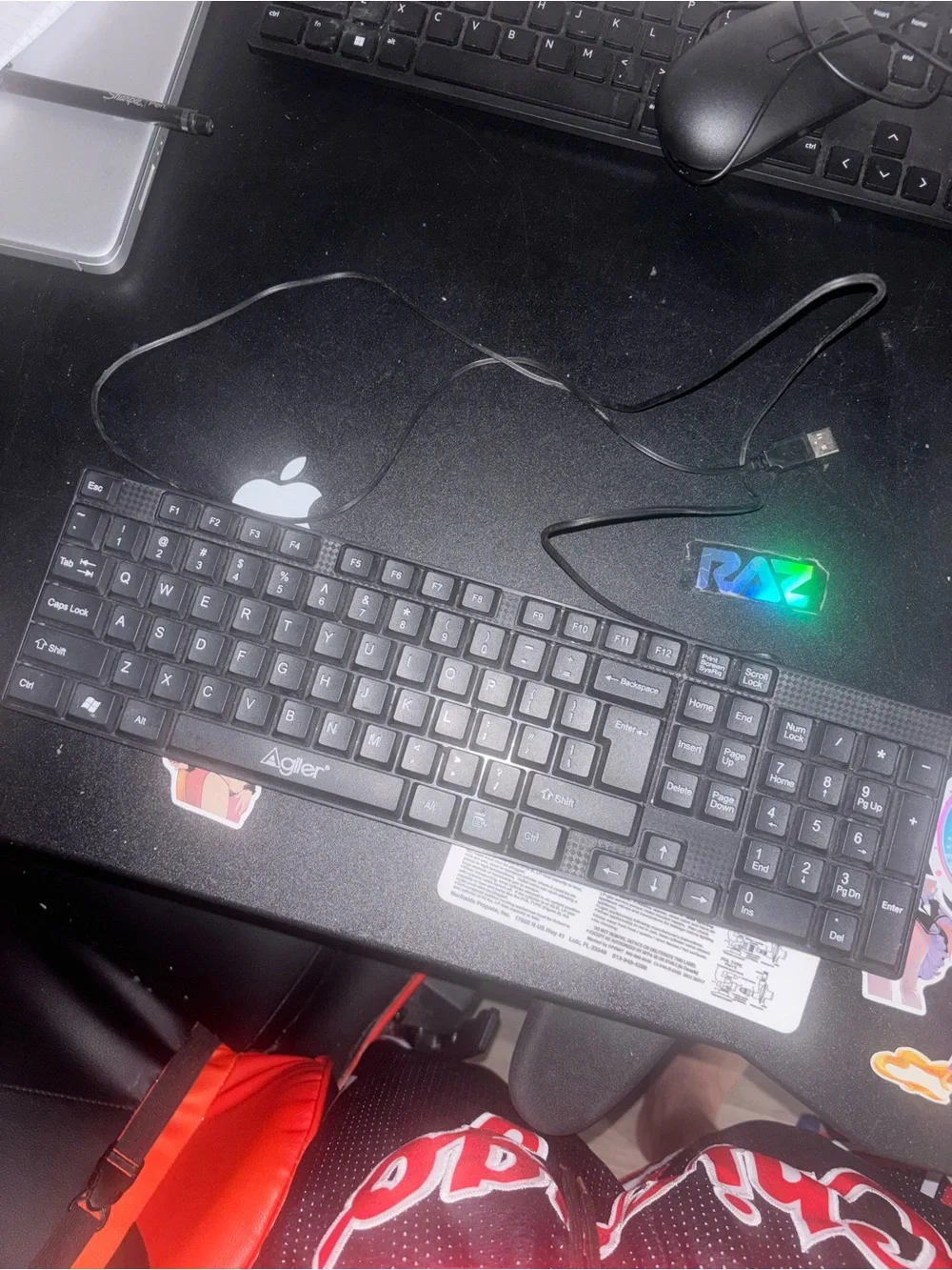 Algiler Black Wired USB Keyboard - Full Size with Numeric Keypad